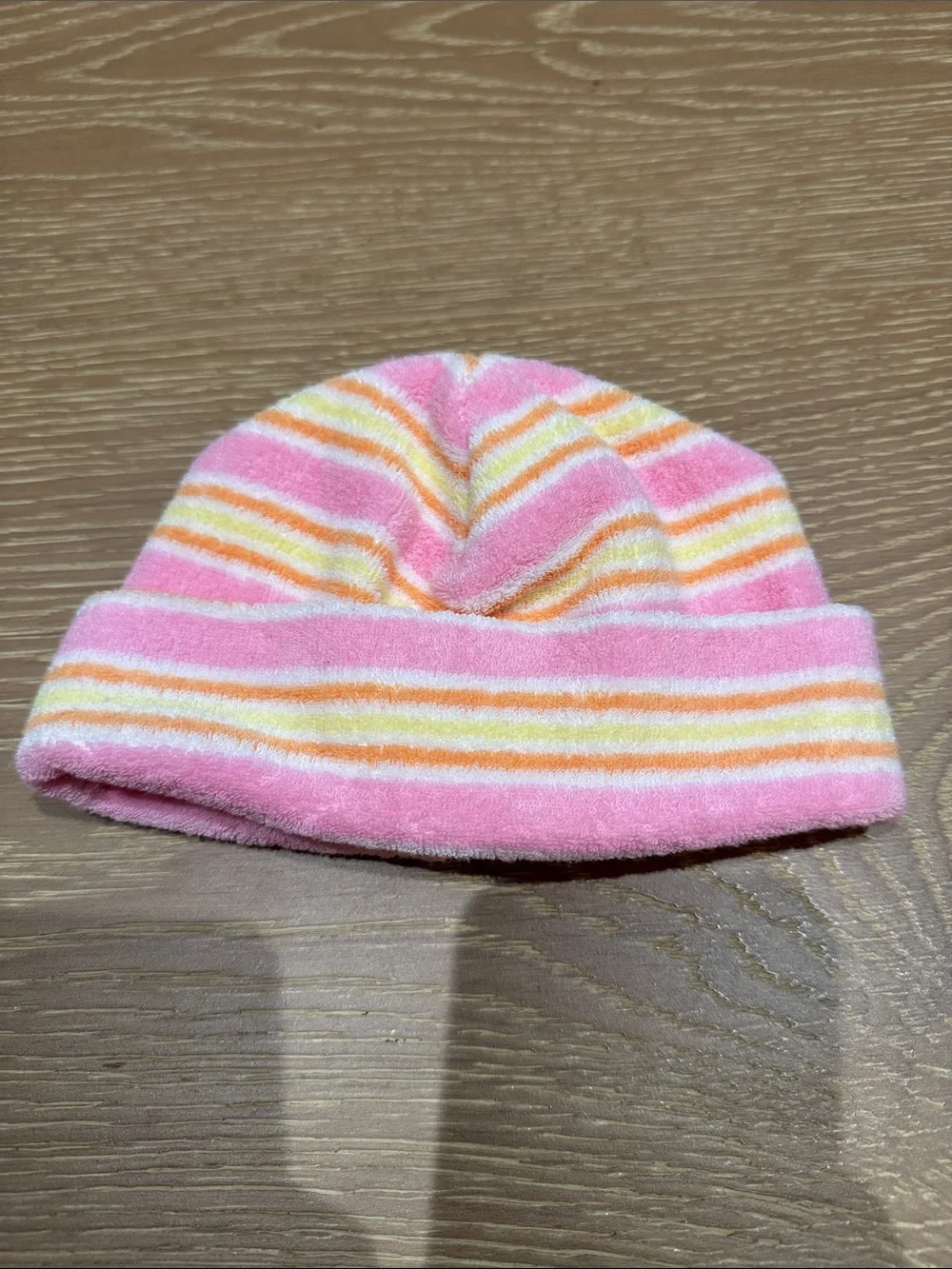 New Two Baby Lulu Hat Citrus Lemon and Pink & Yellow Strips both 100% Cotton